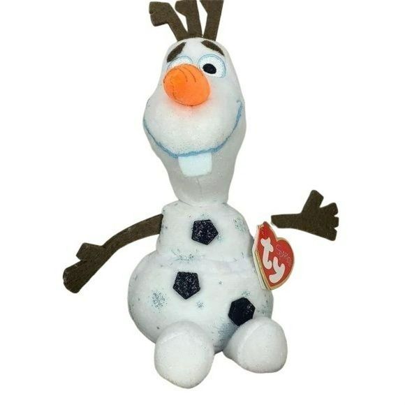 Disney Frozen 2 Ty‎ Sparkle Olaf Beanie baby with snowflakes new with tags 2014 - Picture 1 of 7